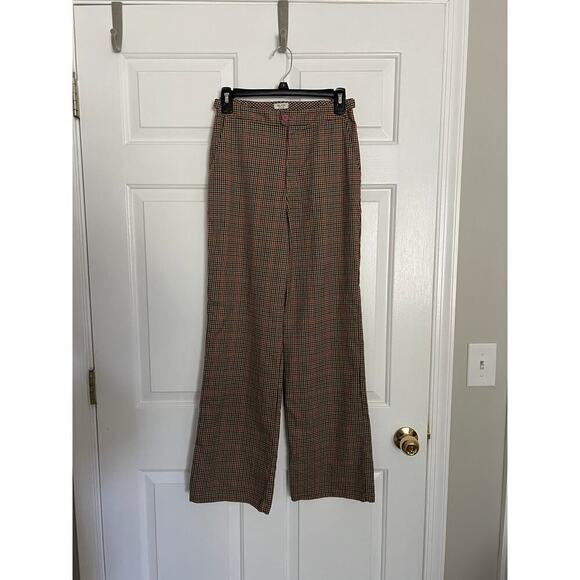 Brandy Melville John Galt Preppy Plaid Wide Leg Pants - Picture 1 of 7